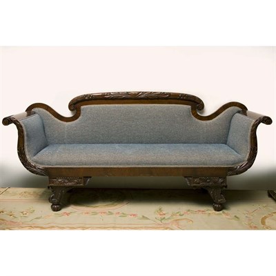 Lot 157 - Classical Style Mahogany Sofa Length 7 feet 7...