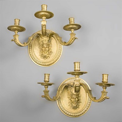 Lot 254 - Pair of Louis XVI Style Three-Light...