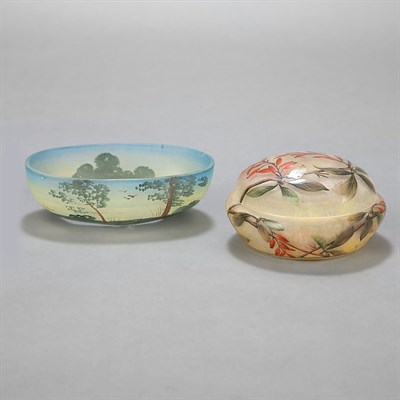 Lot 368 - Daum Acid Etched and Enameled Glass Box Circa...