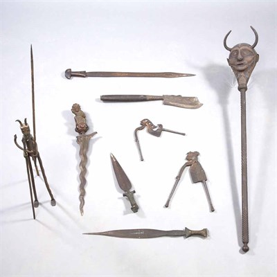 Lot 241 - Group of Nine Iron and Metal Tribal Articles