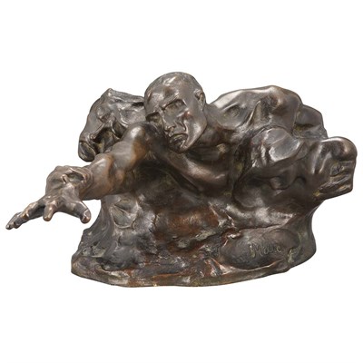 Lot 202 - Bronze Figural Sculpture Titled The Struggle...