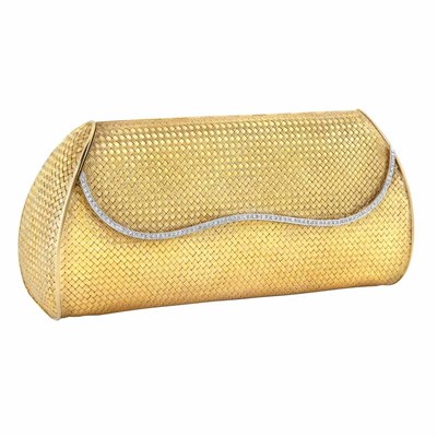Lot 421 - Gold and Diamond Evening Purse