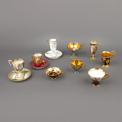 Lot 184 - Group of Vienna Gilt and Polychrome Decorated...