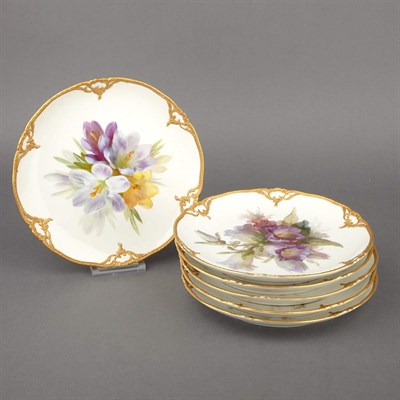 Lot 450 - Set of Six KPM Porcelain Cabinet Plates Each...