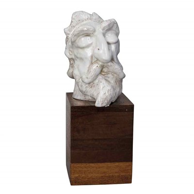 Lot 213 - White Glazed Ceramic Bust of Al Hirschfeld...