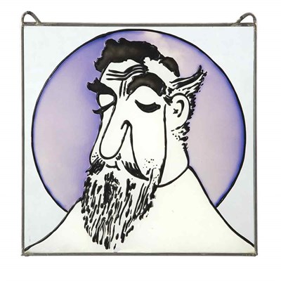 Lot 180 - Enameled and Colored Glass Window Hanging...