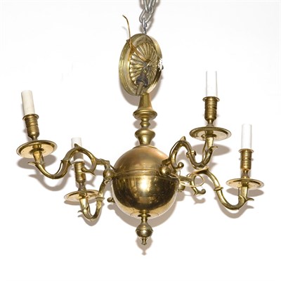 Lot 442 - Dutch Baroque Style Brass Four-Light...
