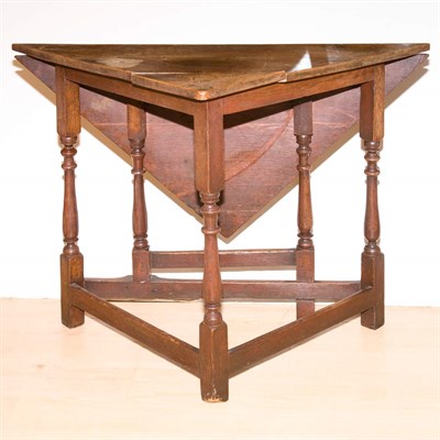 Lot 207 - English Oak Triangular Drop-Leaf Table Height...