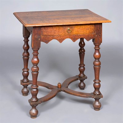 Lot 237 - William and Mary Style Oak Work Table The...