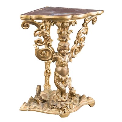 Lot 403 - Pair of Italian Rococo Style Gilt-Wood Corner...