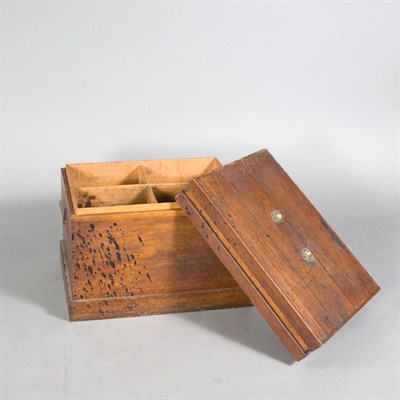 Lot 187 - Oak Art Supply Box Height 10 inches.