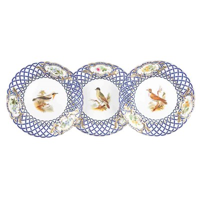 Lot 448 - Group of Three Continental Bird Decorated...
