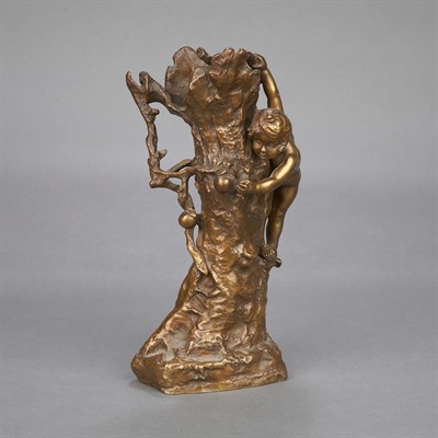 Lot 454 - French Bronze Figural Vase Cast from a model...