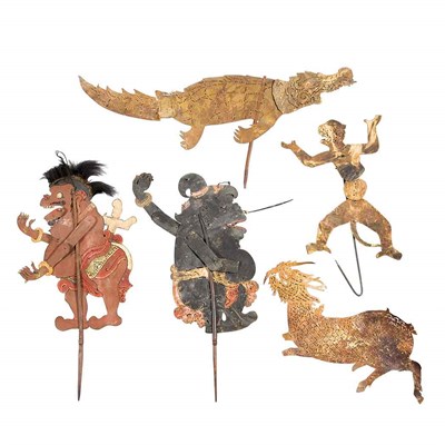Lot 206 - Two Indonesian Figural Tribal Puppets;...