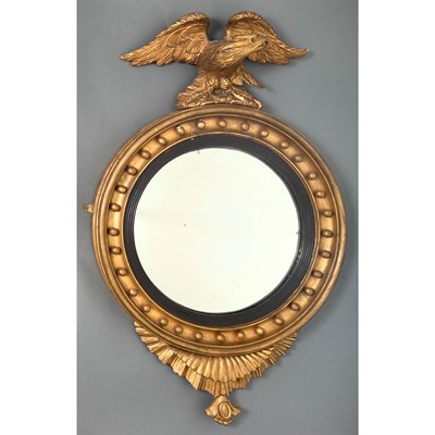 Lot 1380 - Federal Style Carved Gold Painted Convex...