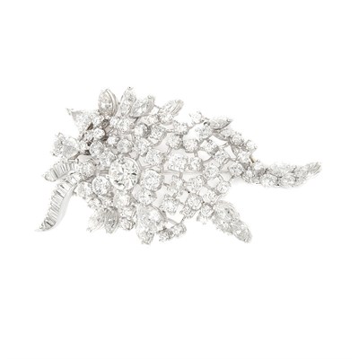 Lot 628 - Platinum and Diamond Brooch, Van Clief