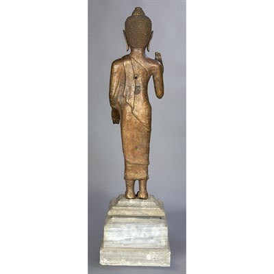 Lot 459 - Thai Bronze Buddha 19th Century Standing...