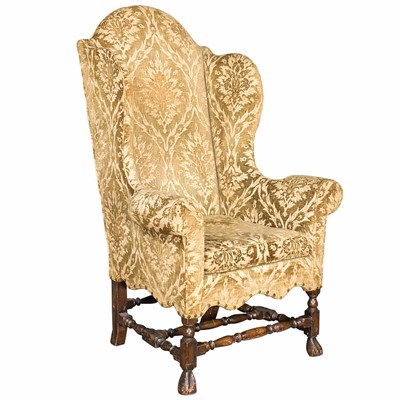 Lot 309 - Flemish Baroque Walnut Wing Chair The enclosed...