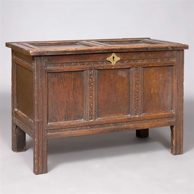 Lot 218 - Early English Oak Coffer Late 17th/early 18th...