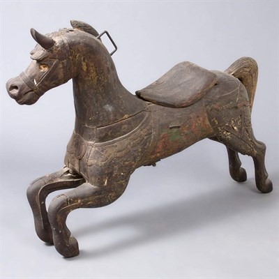 Lot 168 - Carved and Painted Wood Carousel Jumper Horse...