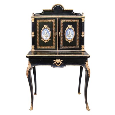 Lot 167 - Napoleon III Gilt-Bronze and Porcelain Mounted...
