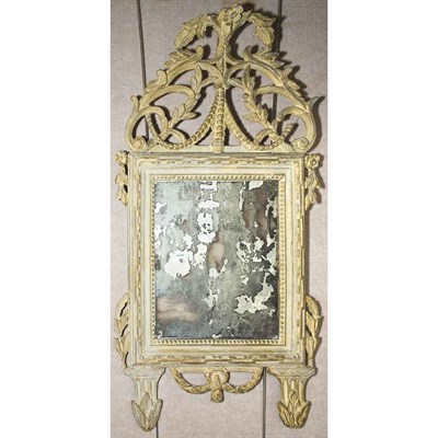 Lot 211 - Neoclassical Painted Wood Mirror Height 55...