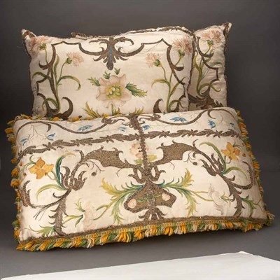 Lot 258 - Group of Three English Silk Embroidered...