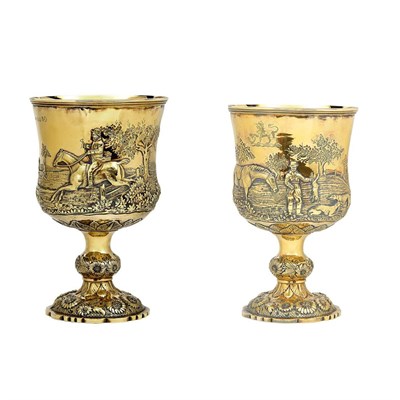 Lot 220 - Pair of George III Silver Gilt Goblets