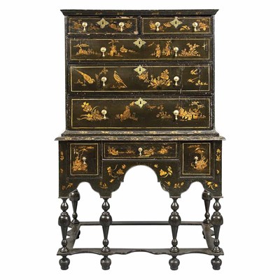 Lot 284 - George I Japanned Chest on Stand First quarter...