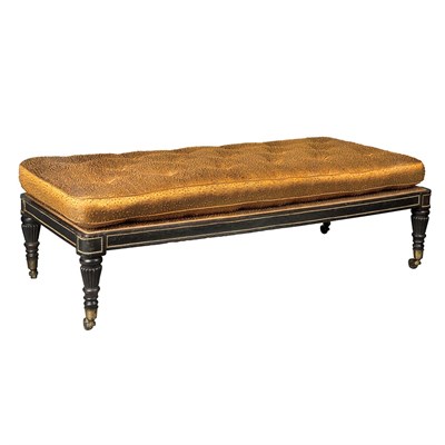 Lot 496 - George IV Gilt-Metal Mounted Ebonized Bench...