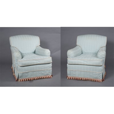 Lot 1208 - Pair of Upholstered Club Chairs
