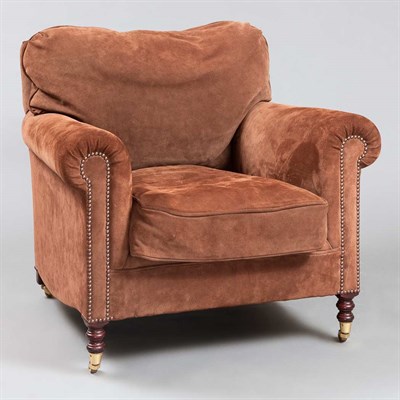 Lot 1224 - George Smith Suede Upholstered Club Chair