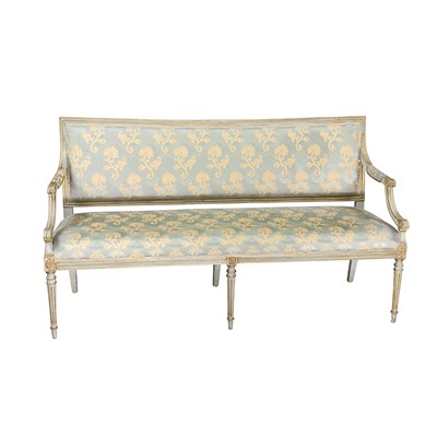Lot 1373 - Louis XVI Style Painted Wood Settee Length 65...