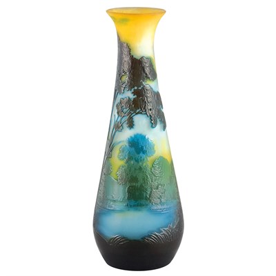 Lot 362 - Galle Acid Etched Cameo Glass Bud Vase Circa...
