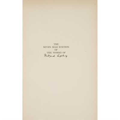 Lot 231 - KIPLING, RUDYARD Works. New York: Doubleday,...
