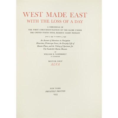 Lot 51 - VANDERBILT II, WILLIAM KISSAM West Made East...