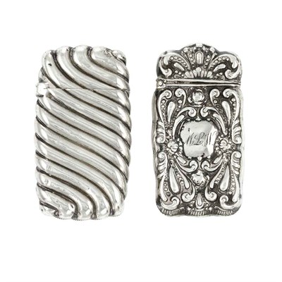 Lot 337 - Two Antique Sterling Silver Match Safes