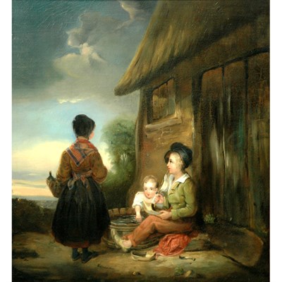 Lot 117 - Attributed to William Collins Three Children...