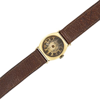 Lot 335 - Gentleman's Gold Tonneau-Shape Wristwatch, International Watch Co.
