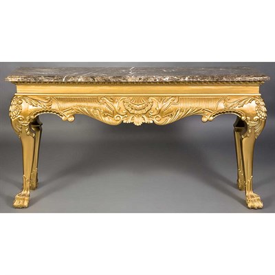 Lot 461 - George II Style Carved and Gold Painted Wood...