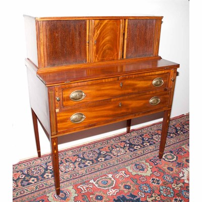 Lot 223 - Federal Inlaid Mahogany Tambour Lady's Writing...