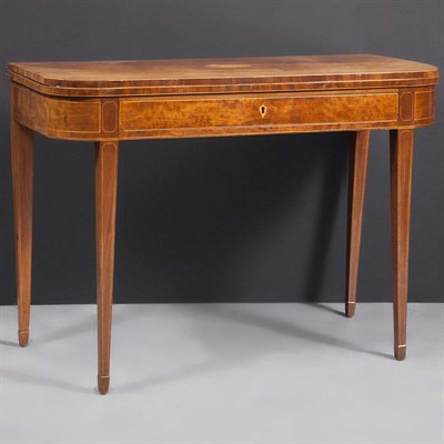 Lot 439 - George III Line Inlaid Mahogany Fold-Over Game...
