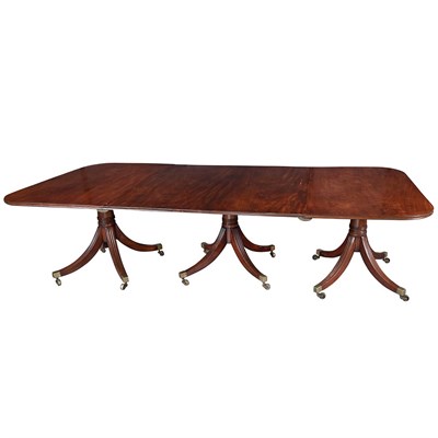 Lot 250 - George III Mahogany Triple-Pedestal Dining...