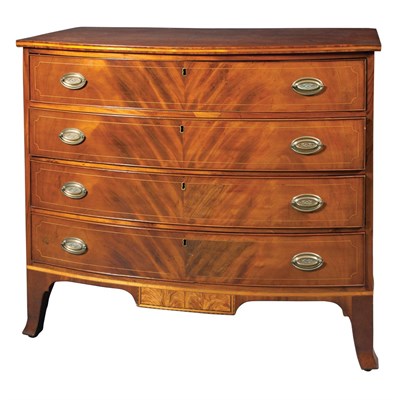 Lot 218 - Federal Inlaid Mahogany Bow Front Chest of...