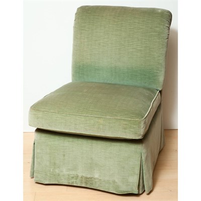 Lot 155 - Green Velvet Upholstered Slipper Chair