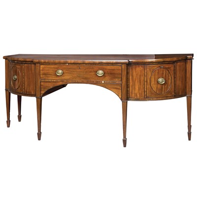 Lot 528 - George III Mahogany Bow Front Sideboard Late...