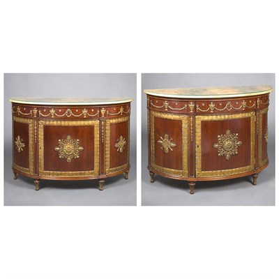 Lot 470 - Pair of Louis XVI Style Parcel Gilt Mahogany...