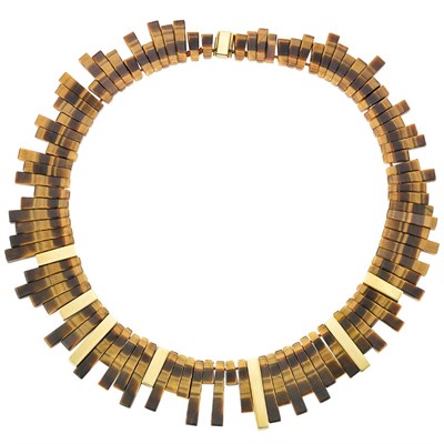 Lot 8 - Gold and Tiger's-Eye Fringe Necklace, Tiffany & Co., Angela Cummings
