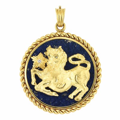Lot 43 - Gold and Lapis Pendant, Van Cleef & Arpels