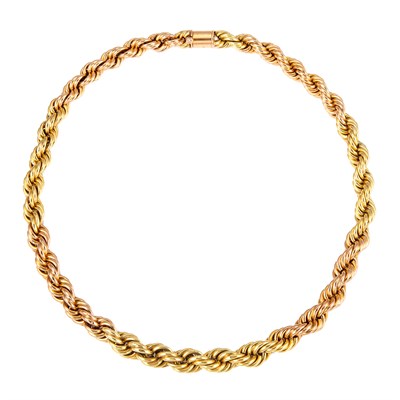 Lot 59 - Two-Color Gold Rope Chain Necklace